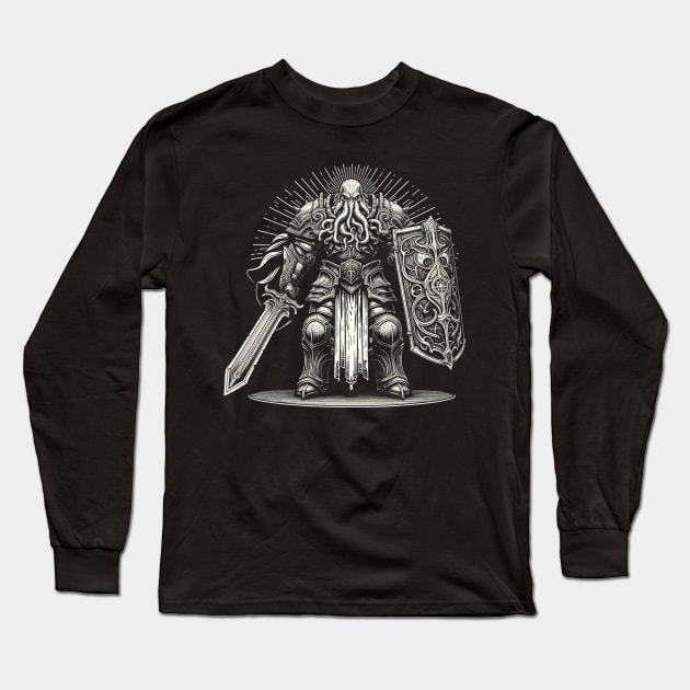 Cthulhu Knight Long Sleeve T-Shirt by OddlyNoir